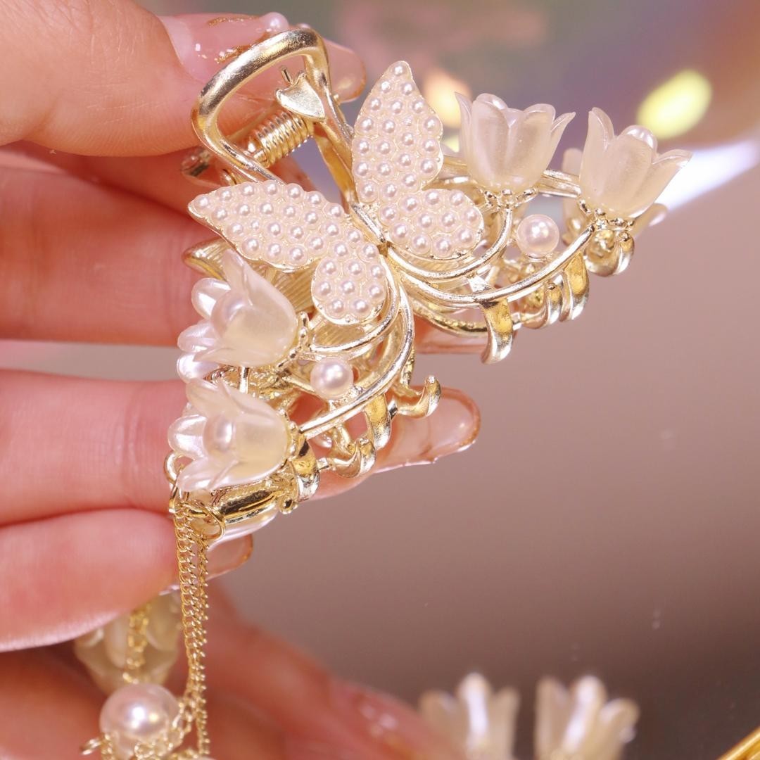 Best Jewelry Pearl Hair Clip Female Hair Claws