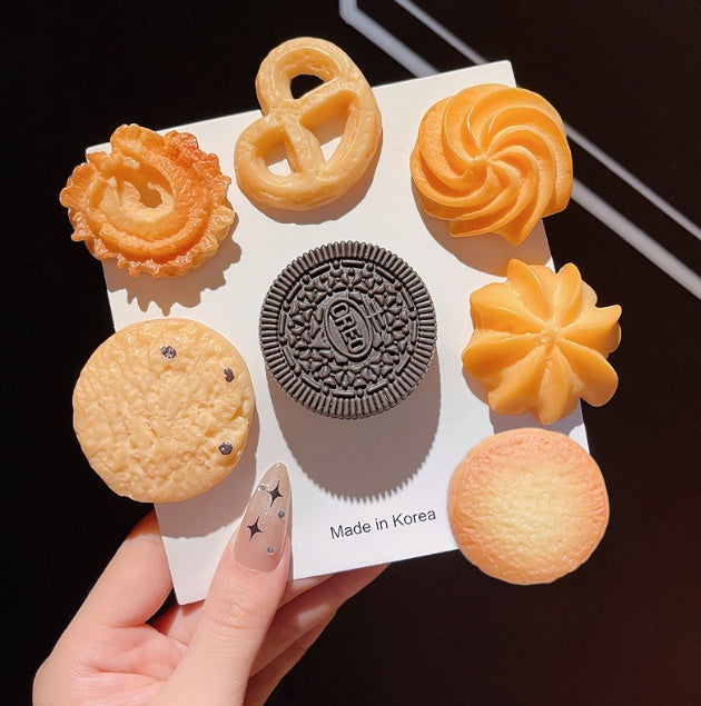 Cartoon Cute Cookies Barrettes Simulation Food Funny Quirky Bang Side Clip Sweet Girl Hairpin Hair Ornaments