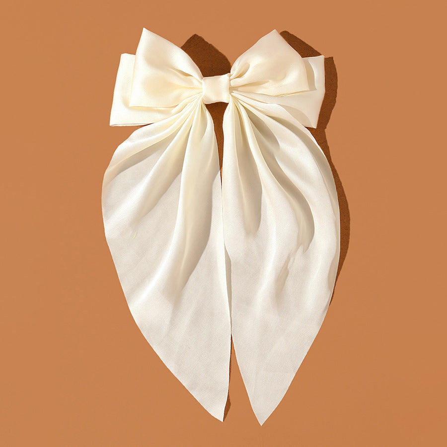 Retro Oversized Big Bow Hairpin Back Head Fixed Head Hair Clip Ins Temperament Spring Clip Headdress