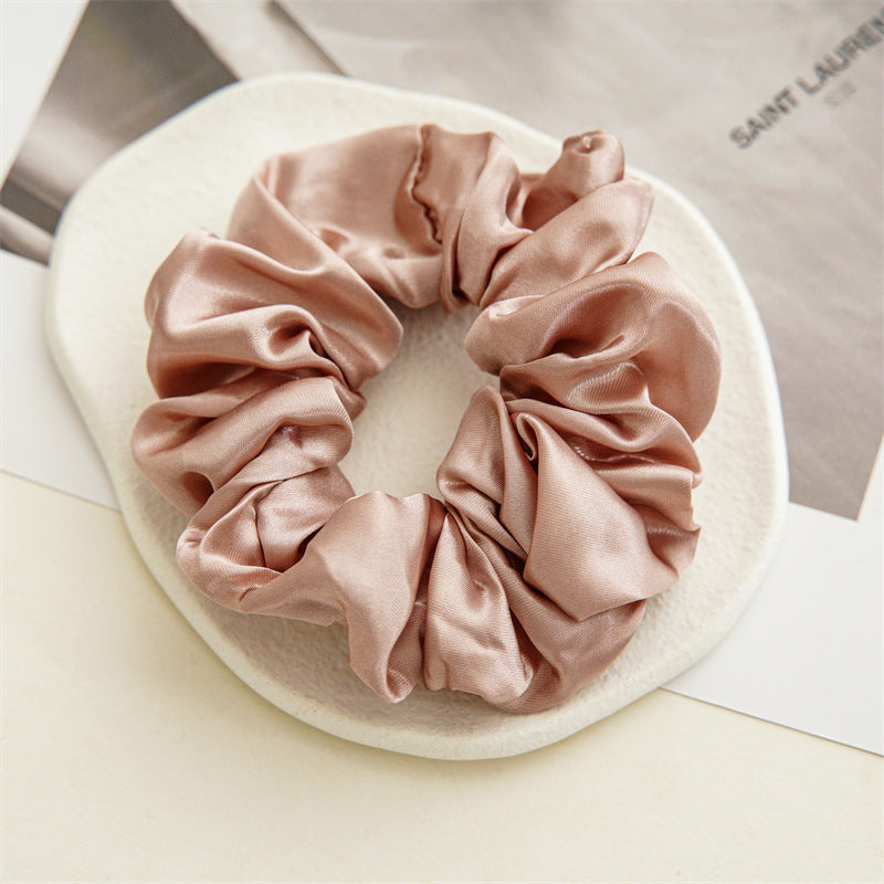 Pure Satin Fabric Large Intestine Hair Ring Women's Simple Rubber Band Hair Accessories
