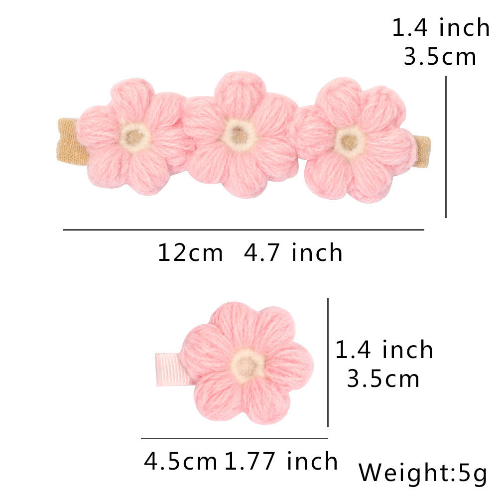 Children's Handmade Wool Knitted Hair Clip