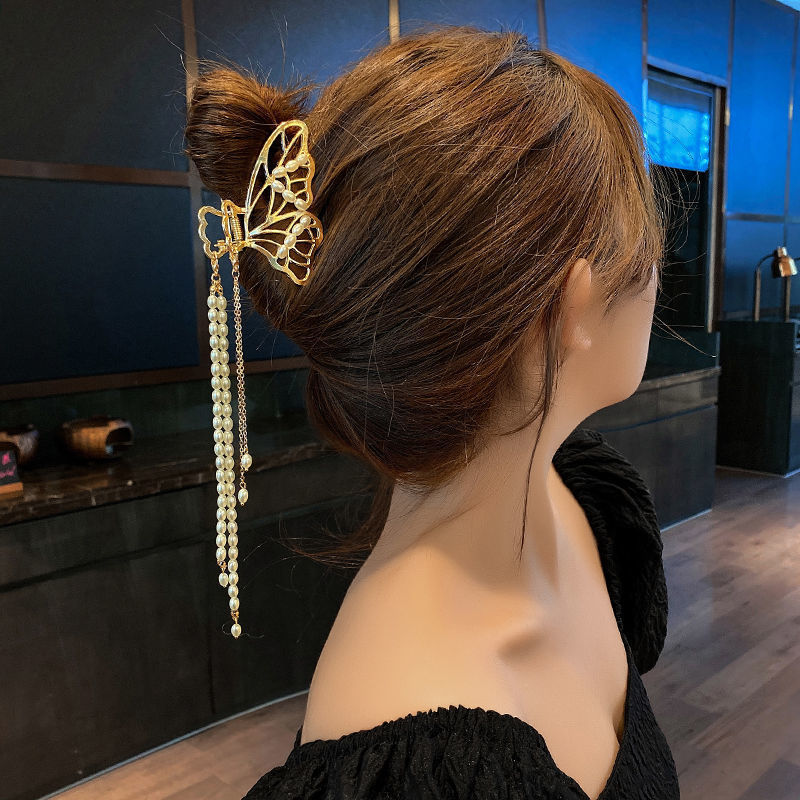 Metal Floral Clutch Back Of Head Large Hair Clip