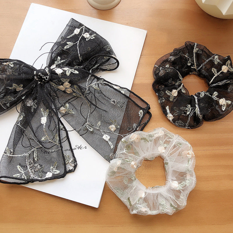 Lace Embroidery Gentle Temperament Hair Ring