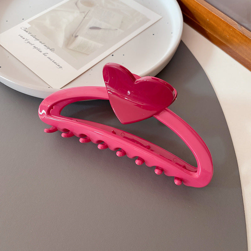 Large Love Heart-shaped Hairpin Semicircle Updo Claw Back Head Shark Clip Hair