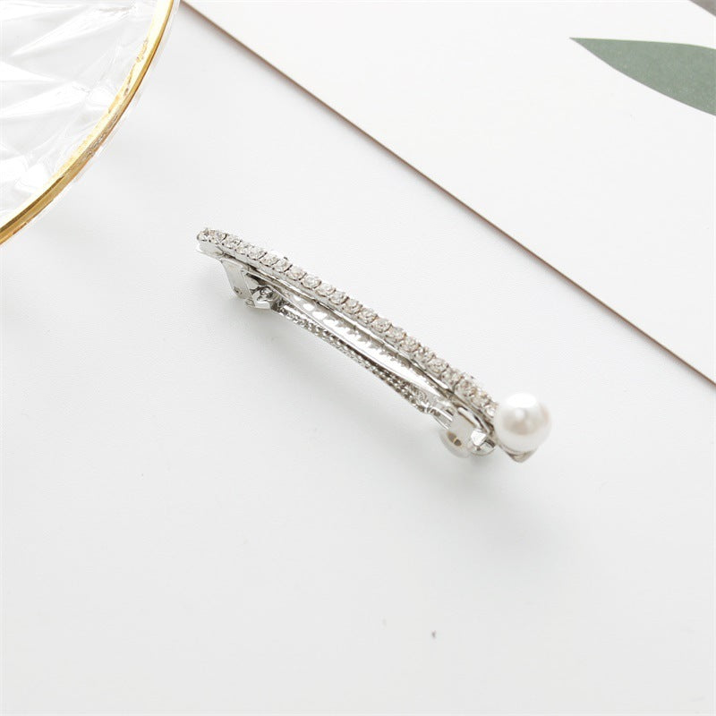 Temperament Diamond Hairpin Single Row Diamond Edge Clip