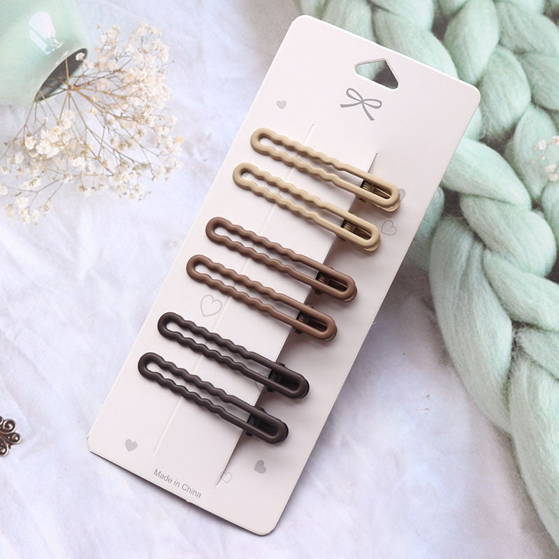 Coffee Color Series Barrettes Girl Side Clip Duckbill Clip Internet Celebrity