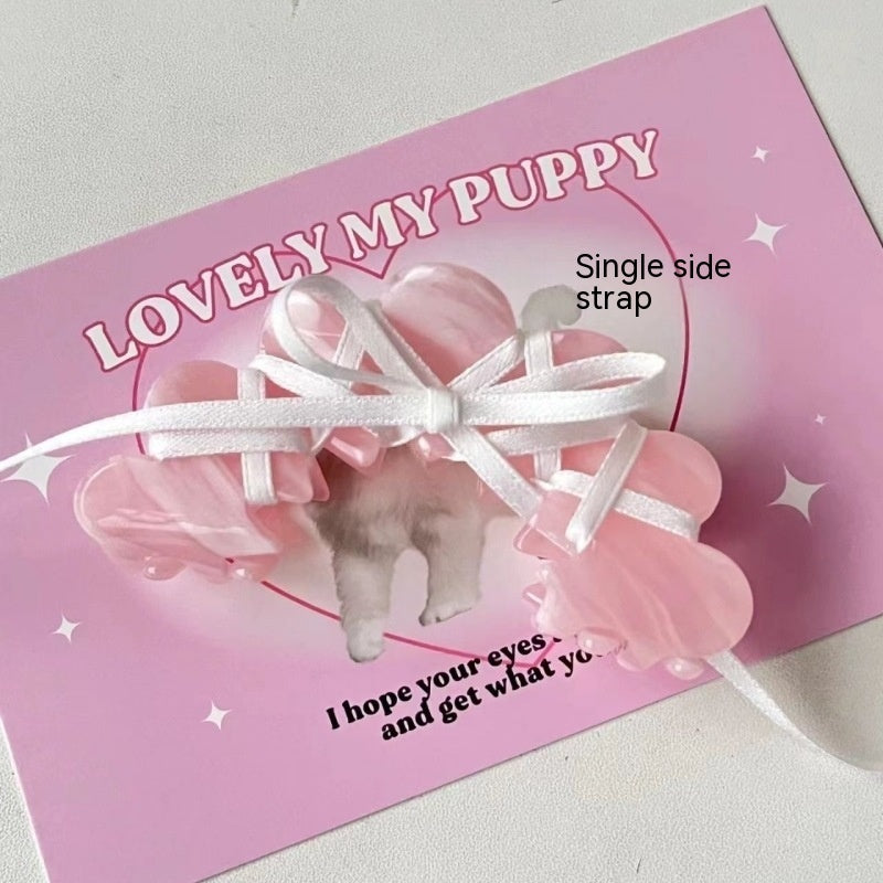 Ballet Ribbon Bow Manual Barrettes