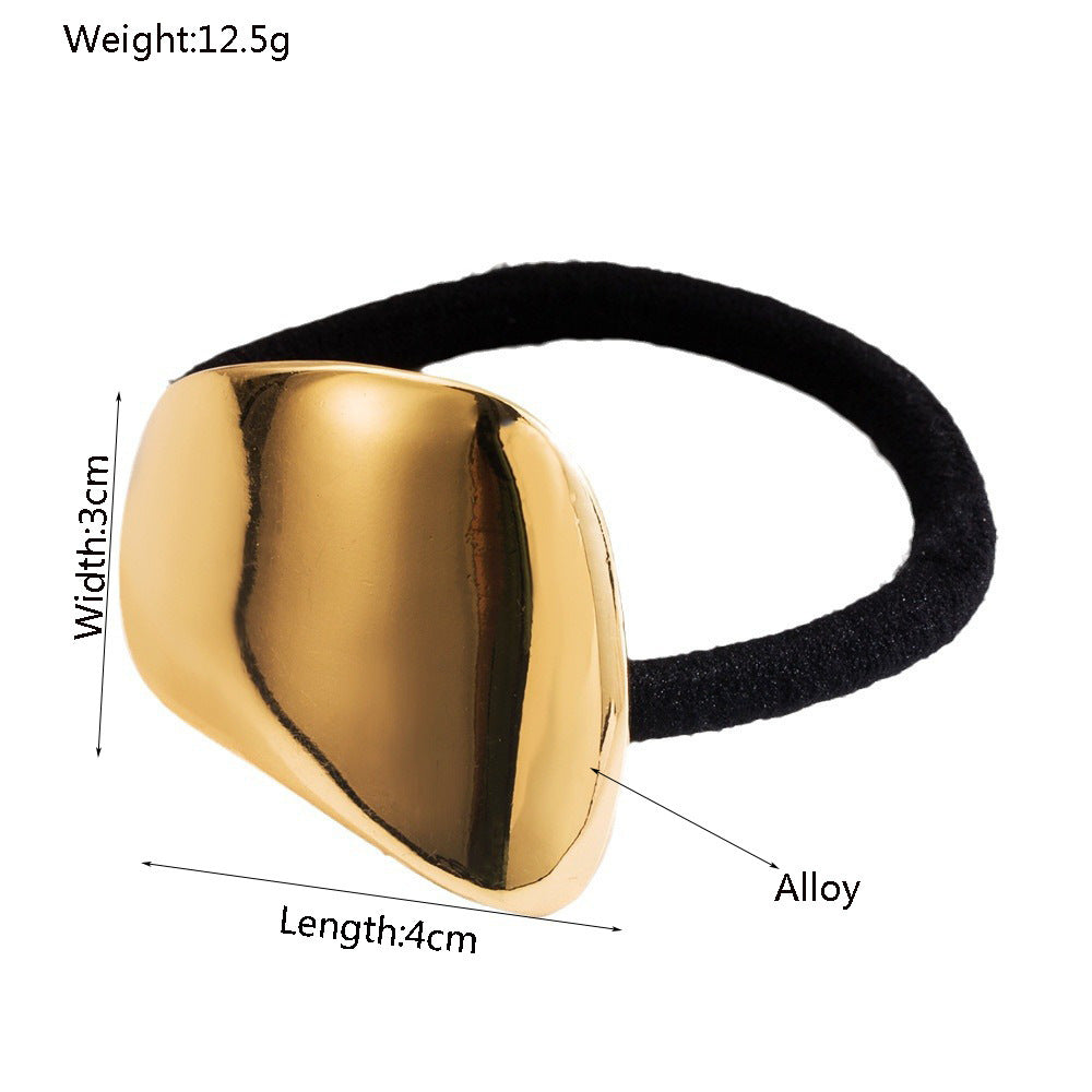 European And American Metal Glossy Surface Elastic Hair Ring