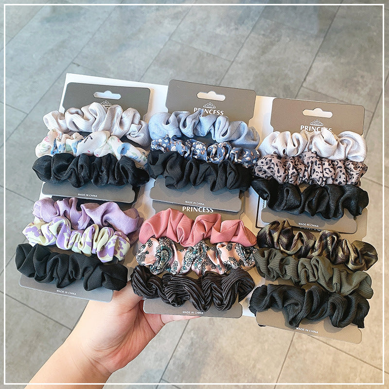 French Ins Simple Elegant Silk Satin Large Intestine Ring Balls Hair Rope Headwear Hair Ring