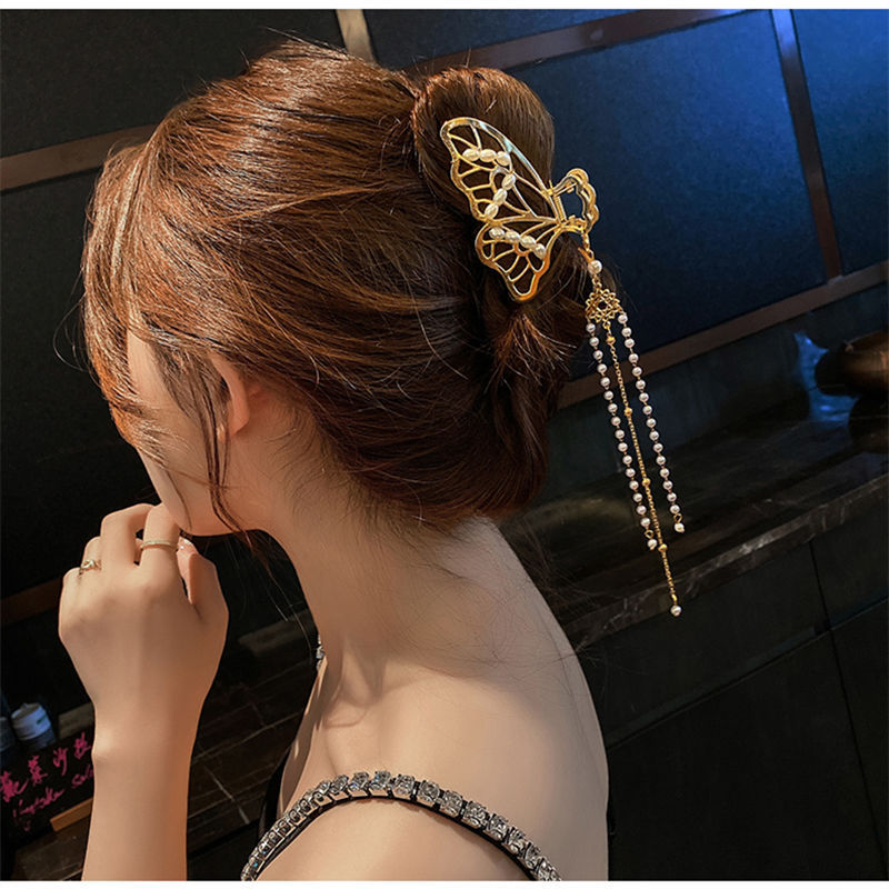Metal Floral Clutch Back Of Head Large Hair Clip