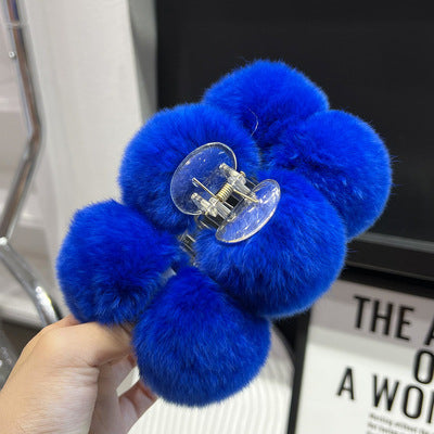 PINRex Rabbit Hair Ball Clip Large Hairpin Headwear