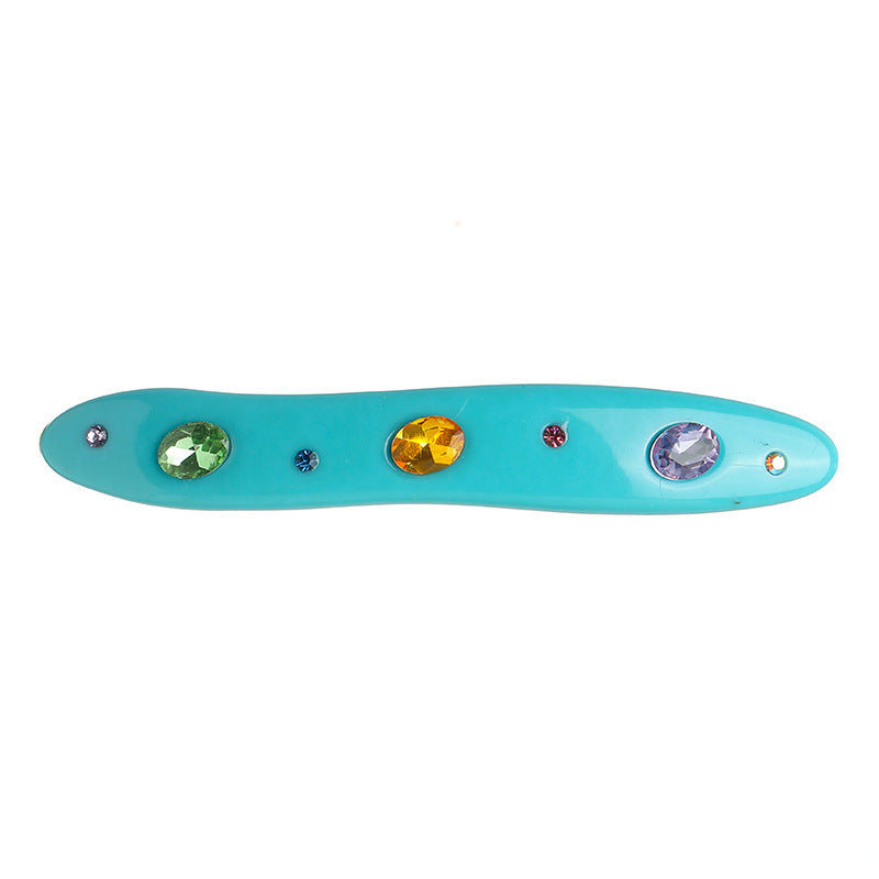 Women's Candy Color Resin Diamond Drop Oil Barrettes