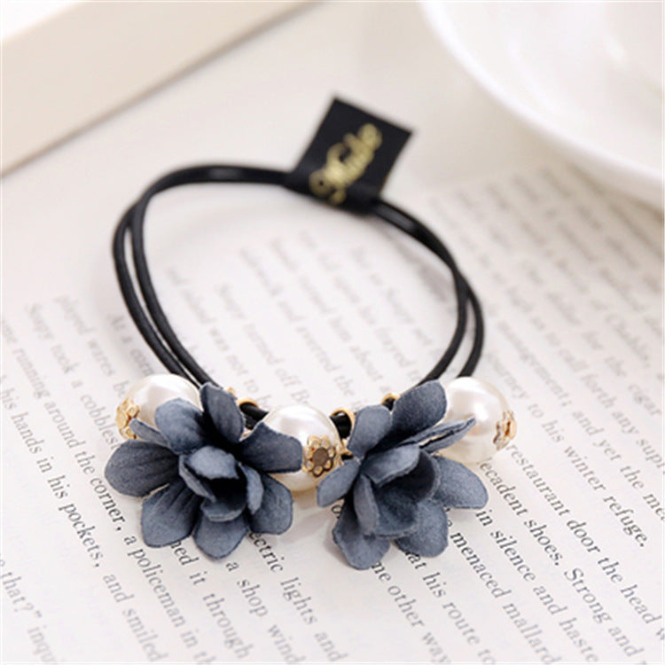 Handmade Beaded Flower Pearl Hair Ring