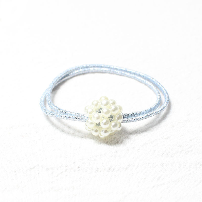 Weaving Hollow Round Ball Pearl Hair Ring