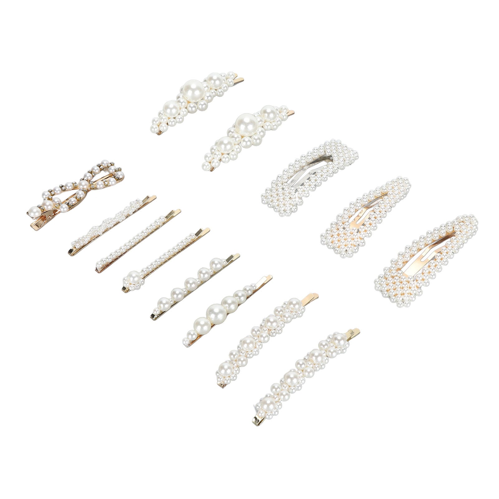 13pcs Pearl Hair Clips Decorative Fake Pearl Hair Barrettes Large Hair Pins Elegant Women Hair Accessories for Party Wedding Daily