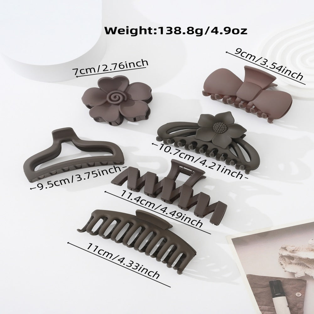 Dark Coffee Color Ladies Hairpin Temperament Pure Color Hair Jaw Clip