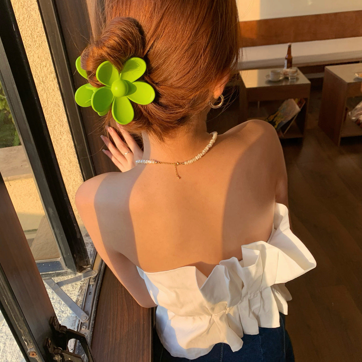 Best Summer Back Head Flower Hair Clip Girl's Hair Hoop