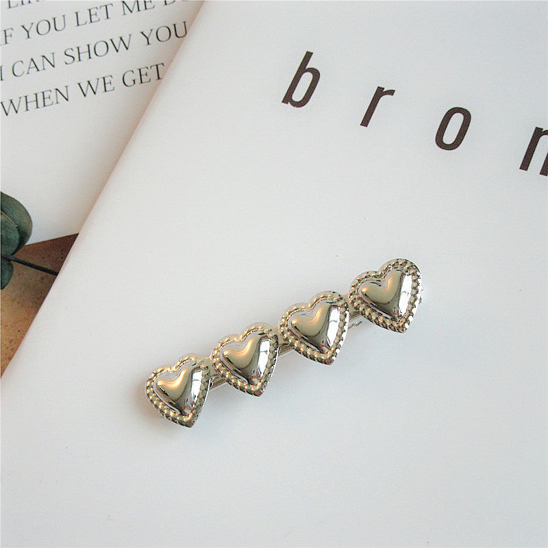 South Korea Retro Japanese French Online Sensation Heart Duckbilled Hair Clip