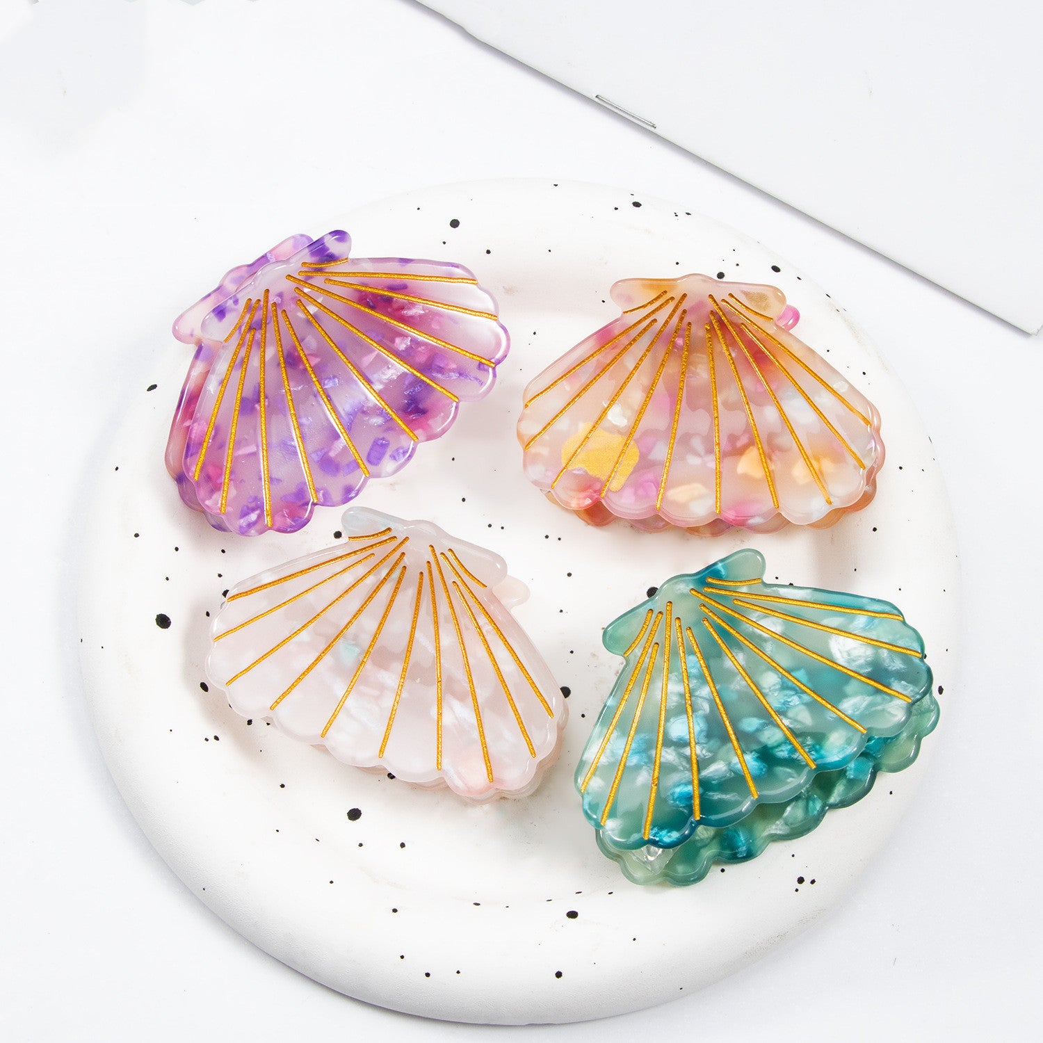 Small Shell Grip Hair Headdress Barrettes
