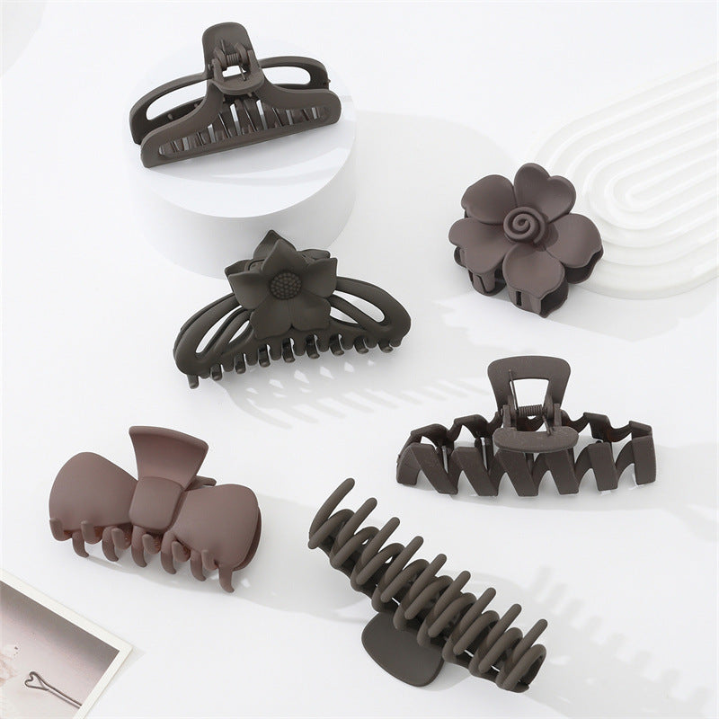 Dark Coffee Color Ladies Hairpin Temperament Pure Color Hair Jaw Clip