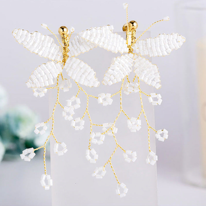 Mori Aesthetic Bridal Headdress Simple Wedding Hair Ear Clip