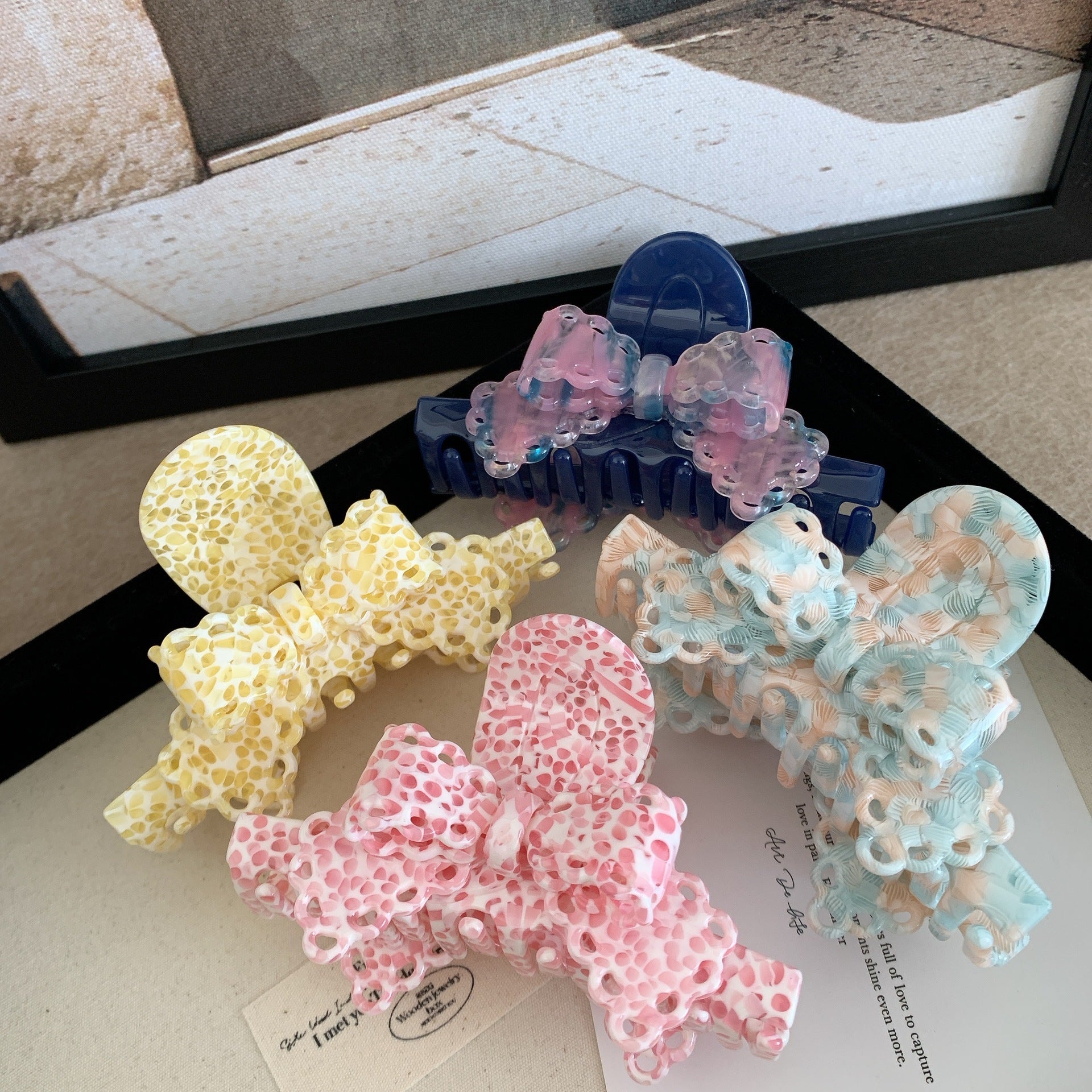 Acetic Acid Lace Bow Barrettes Sweet Temperament Girl