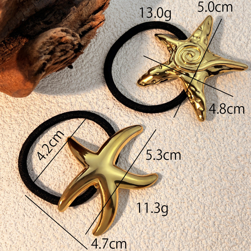 Simple Stainless Steel Hair Ring Animal Starfish