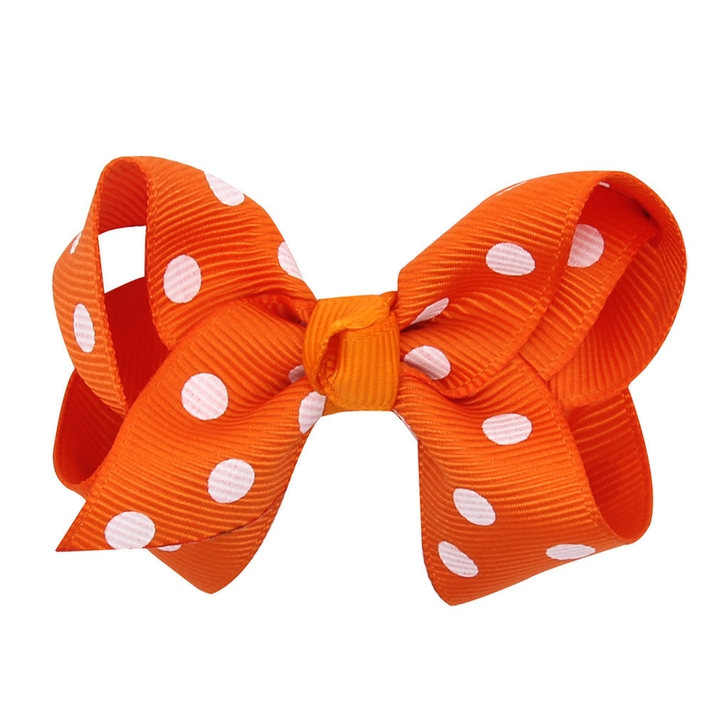 Girls' Polka Dot Print Bow Hair Clip