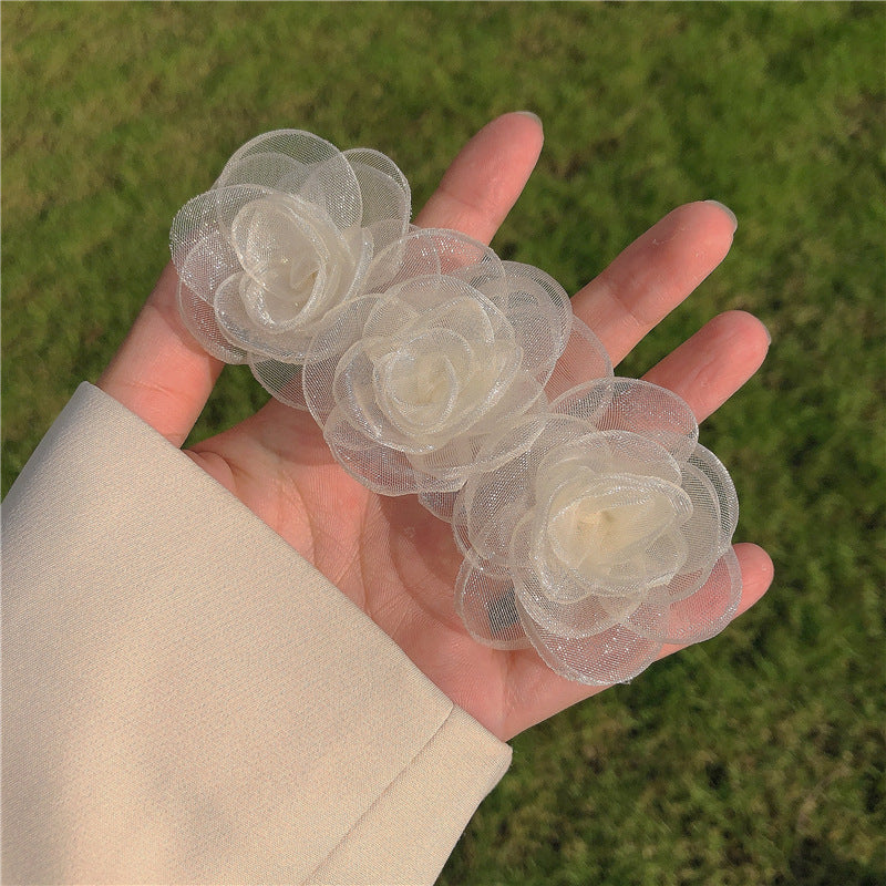 Summer Camellia Barrettes Flower Back Head Head Clip