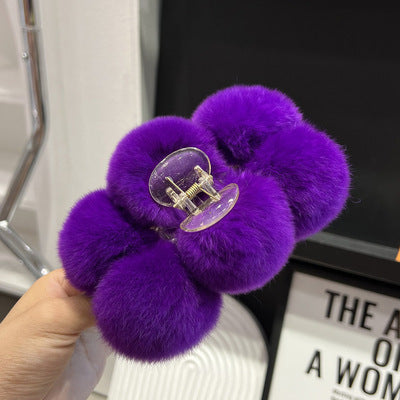 PINRex Rabbit Hair Ball Clip Large Hairpin Headwear