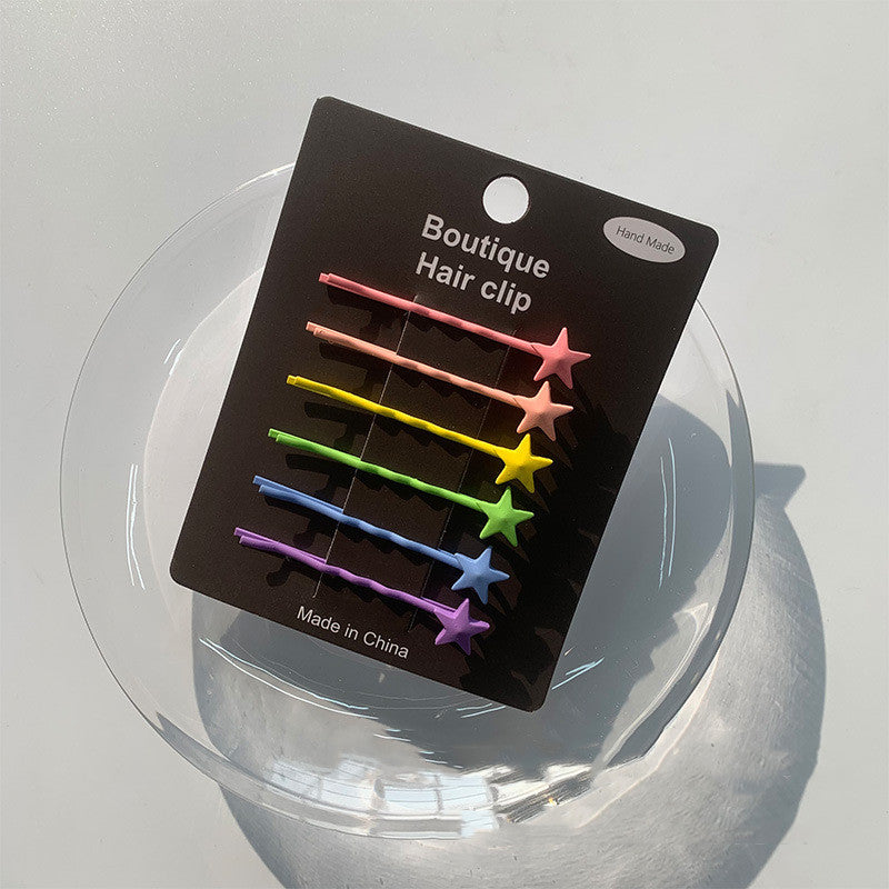 DIY Candy Color Hair Clip Cute Girl Butterfly Five-pointed Star