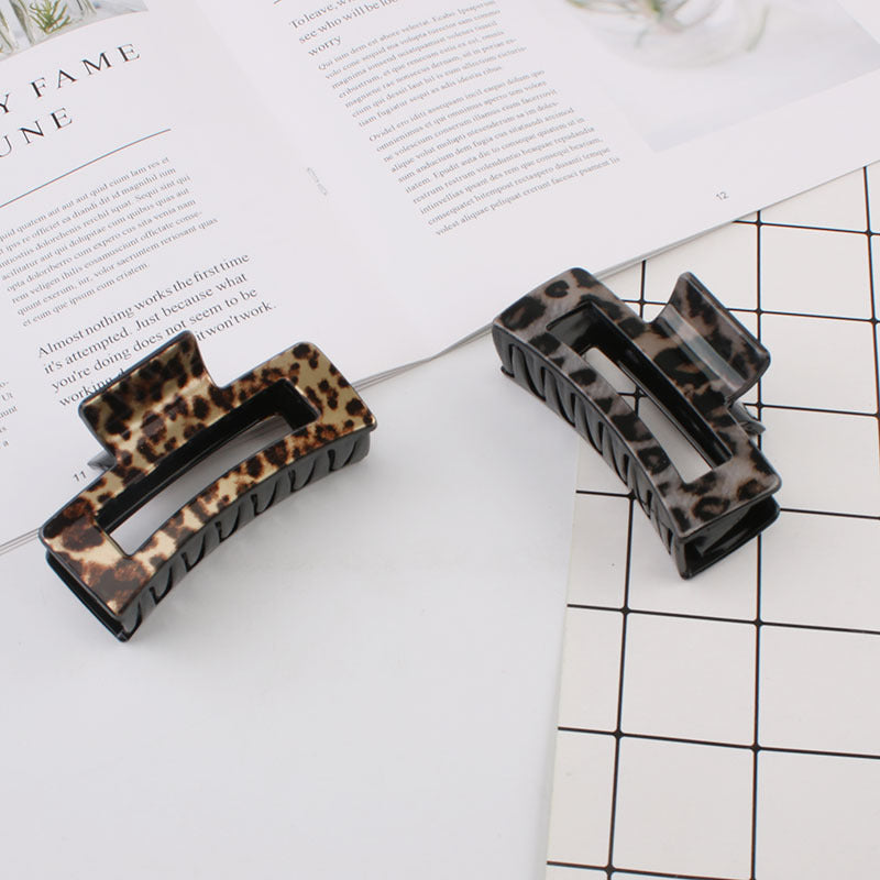Women's Fashion Vintage Leopard Print Square Hair Clip