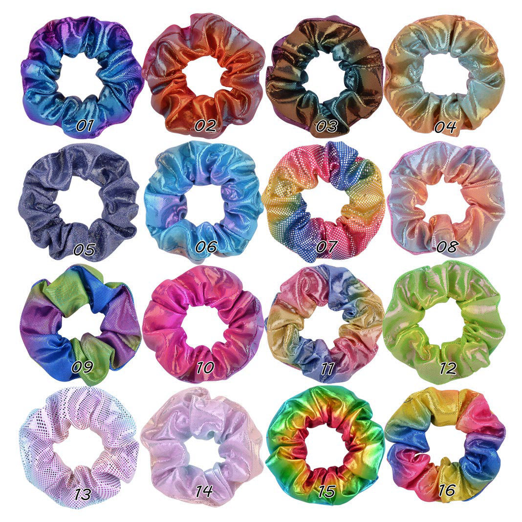 16 Color Laser Cloth Hair Ring Bronzing Two-tone Gradient Pork Intestine Circle Head Flower