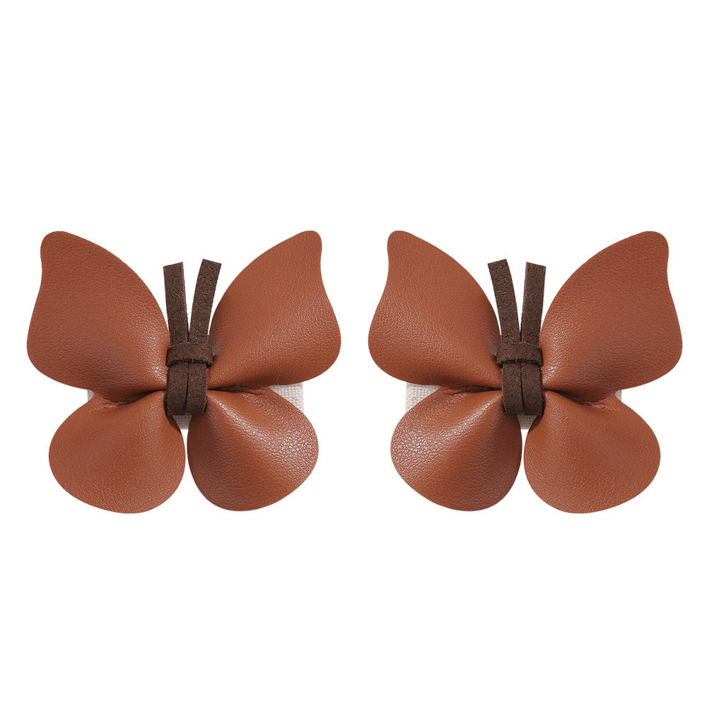 New PU Leather Butterfly Full Bag Clip Children's Barrettes