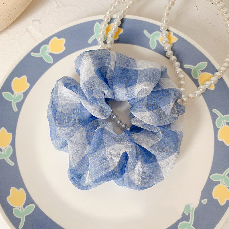 Blue intestine hair ring Medium Scrunchies Hair Rope Headwear