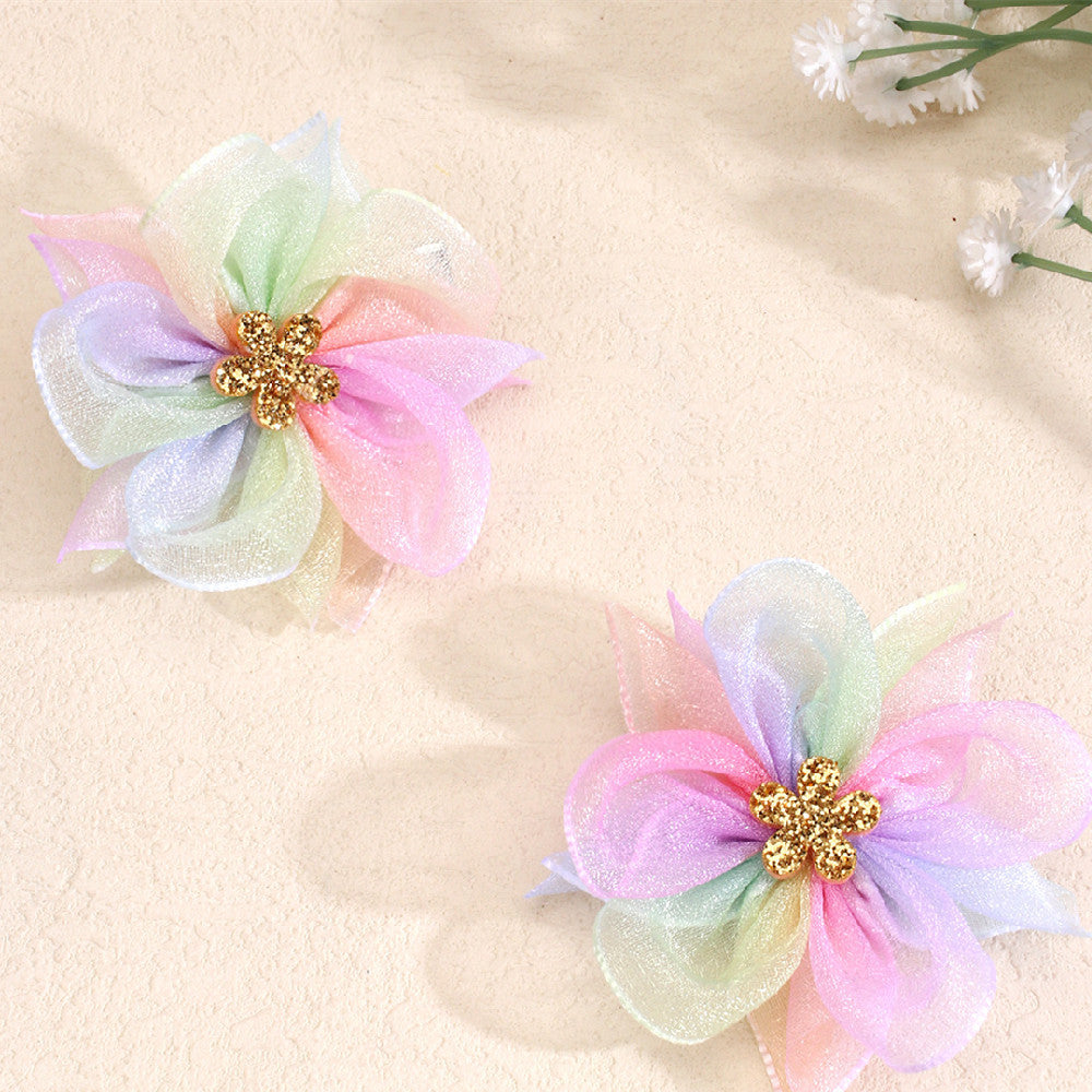 Fashion Mesh Butterfly Children Flower Barrettes