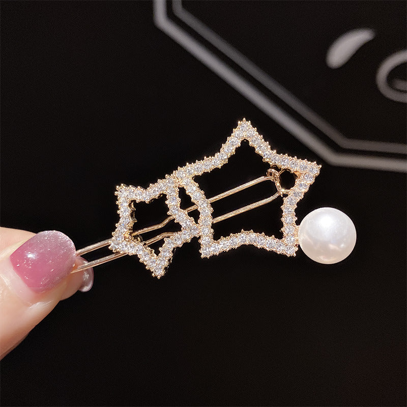 Five-pointed star rhinestone hair clip Liu Haibin clip