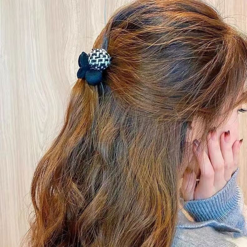 Fur Ball Flocking High Ponytail Cropped Hair Clip