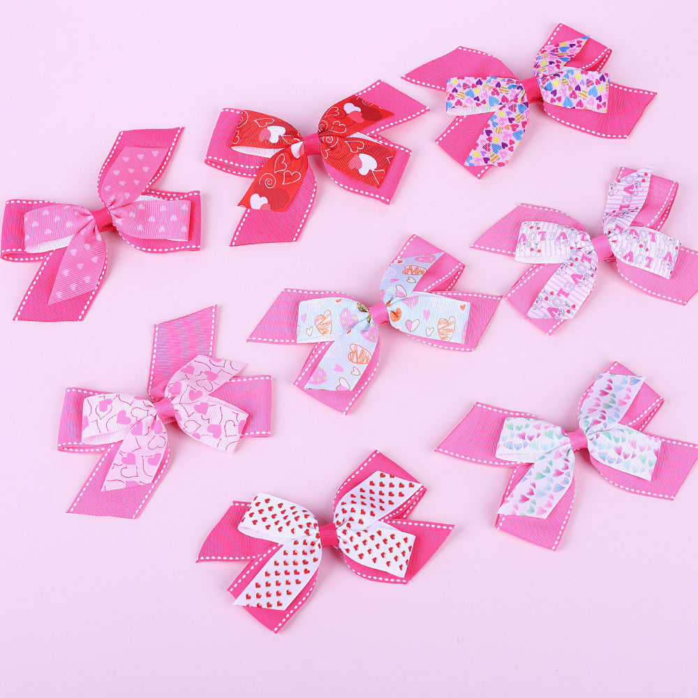 Children's Heart Shaped Dovetail Bow Hair Clip