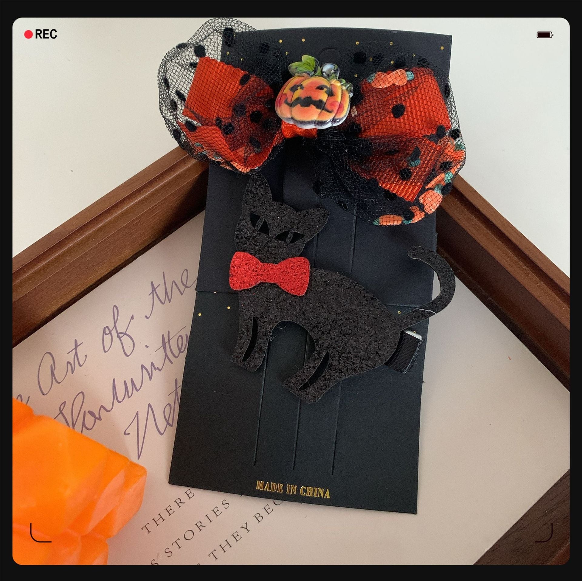 Children's Pumpkin Skull Barrettes Halloween Bat Barrettes