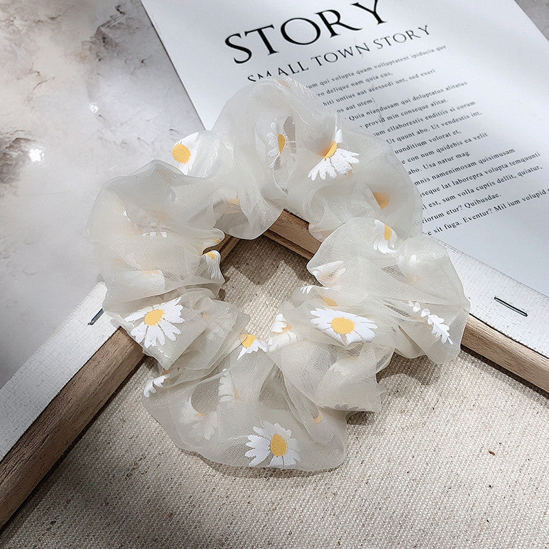 Small Daisy Flower Large Intestine Hair Ring Hair Accessories Forest Girl