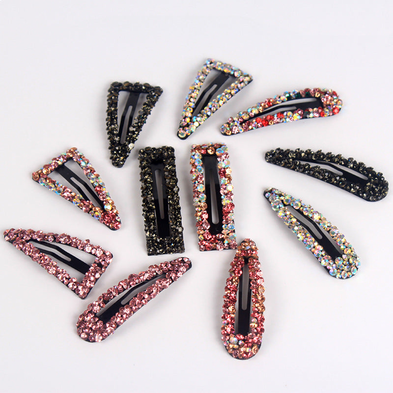 Diamond Colorful Crystals Rectangular BB Clip Break Hair Side Bang Clip