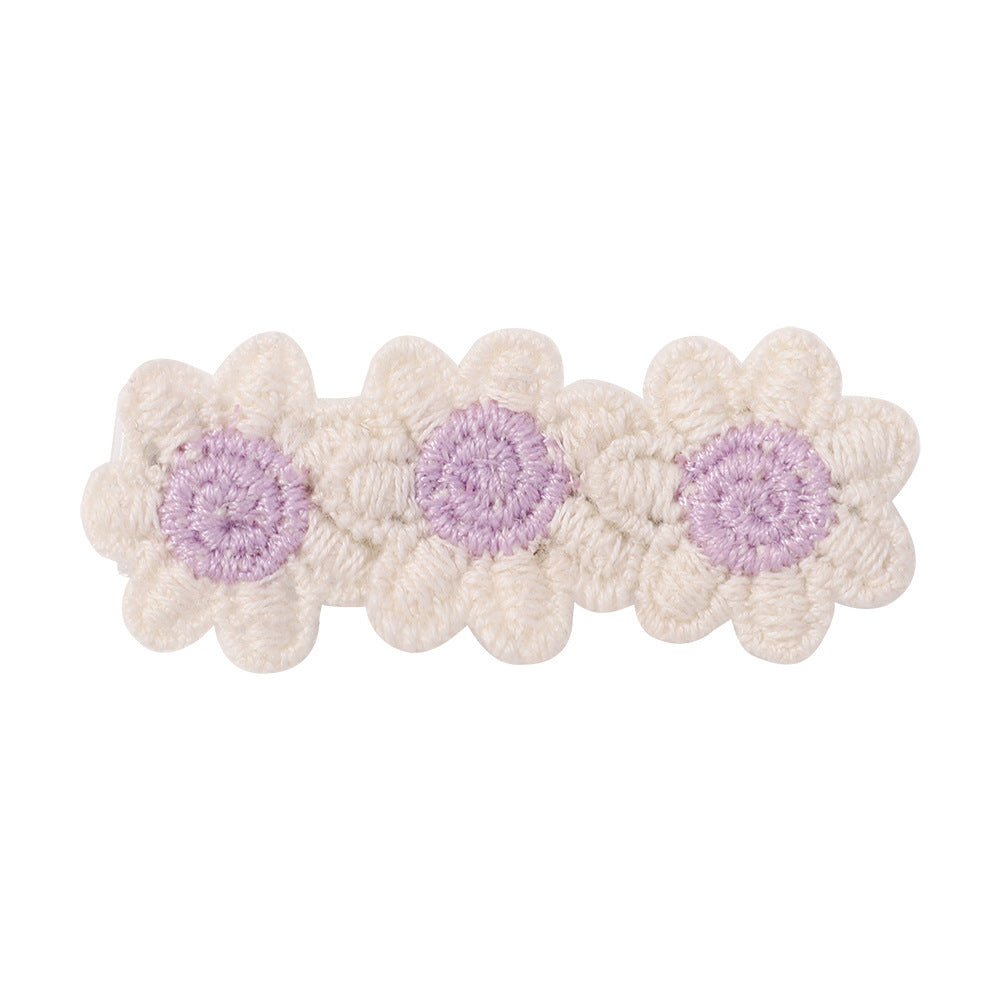 Retro Linen SUNFLOWER Children's Barrettes