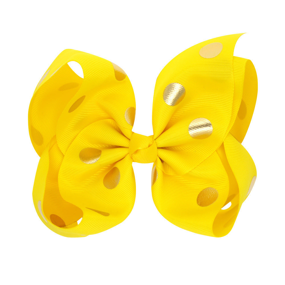8 Inch Large Bronzing Dot Bow Hair Clip