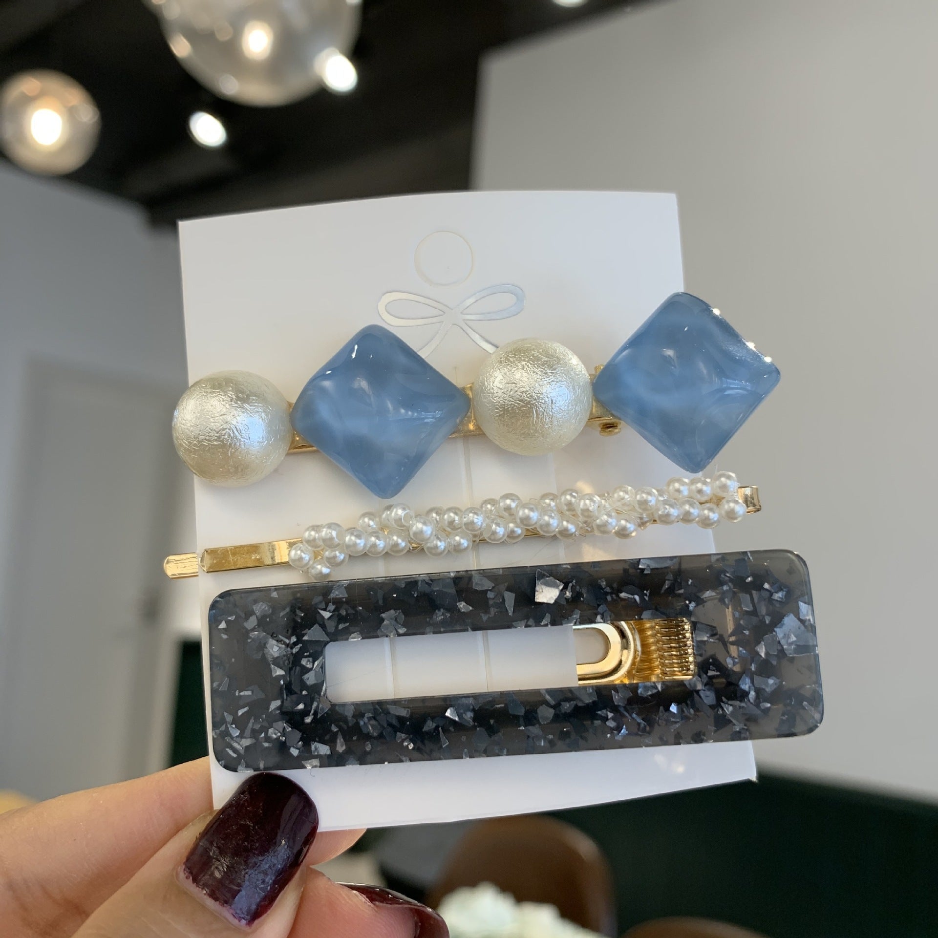 Pearl set hair clip bobby pins hair pins