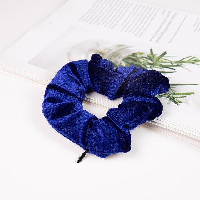 Invisible Zipper Suede Large Intestine Hair Ring