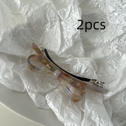 Acetate Bow Spring Side Clip Hair Accessories Elegant