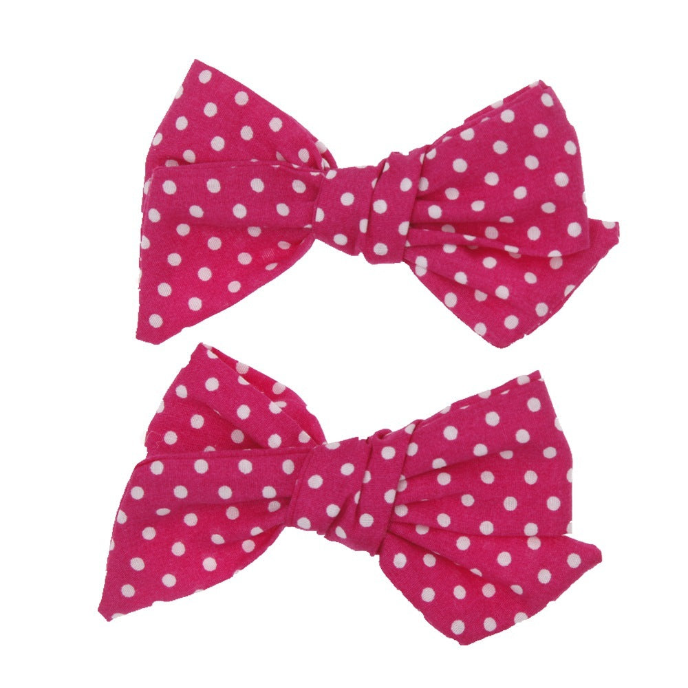 Baby Children's Cloth Soft Nylon Bow Barrettes Two-piece Set