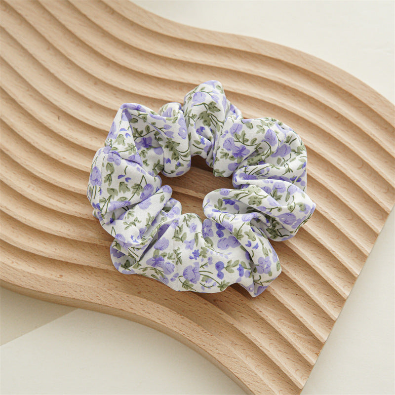 Catharanthus Roseus Blue Flower Chiffon Large Intestine Hair Ring