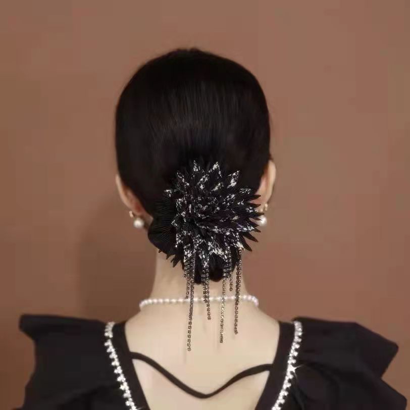 Best Organza High Elasticity Glitter Tassel Hair Ring